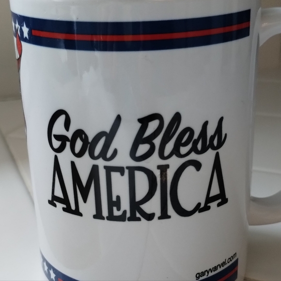 American flag/God Bless America White Large Ceramic Coffee Mug - Picture 2 of 8